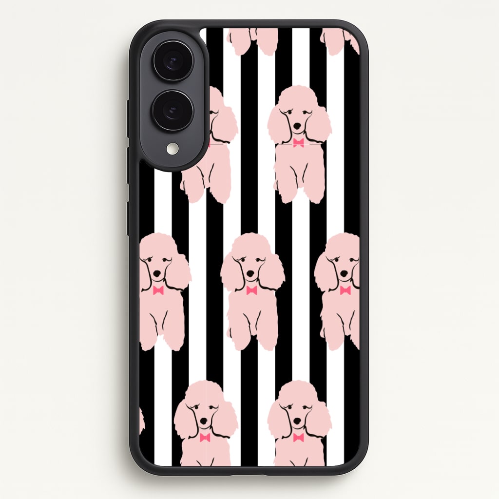 Striped Poodle - Dog Pattern Phone Case - Galaxy S25 Edge / Standard