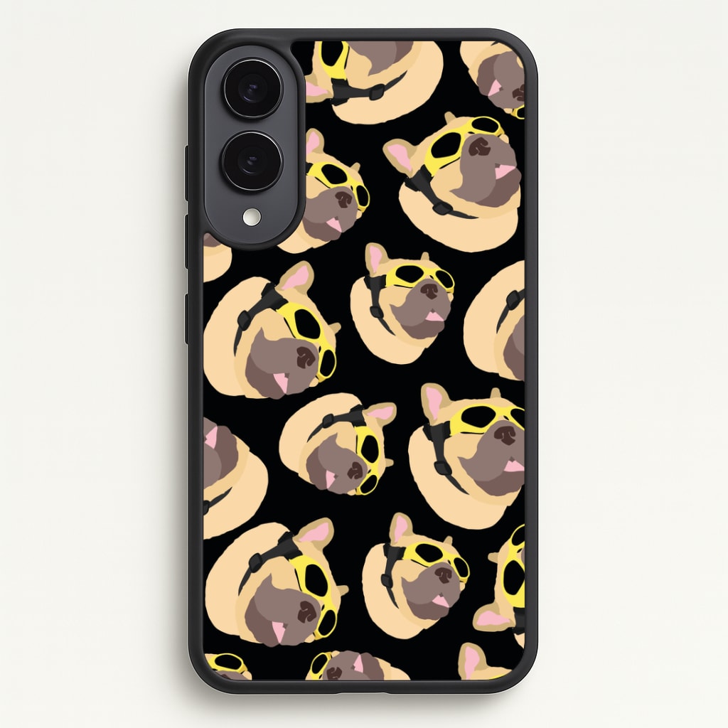 Frenchie With Goggles Pattern Phone Case - Galaxy S25 Edge / Standard
