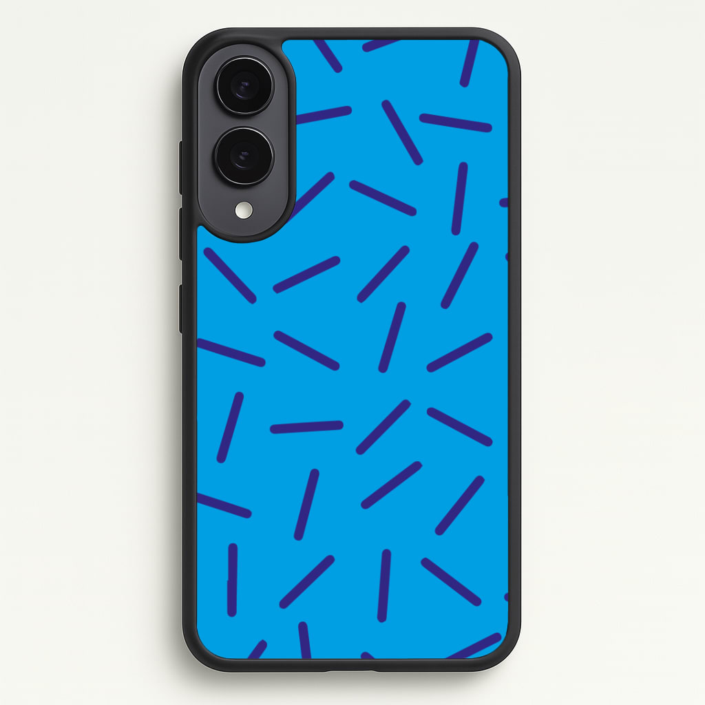 Blue Line Pattern - Eighties Phone Case - Galaxy S25 Edge / Standard