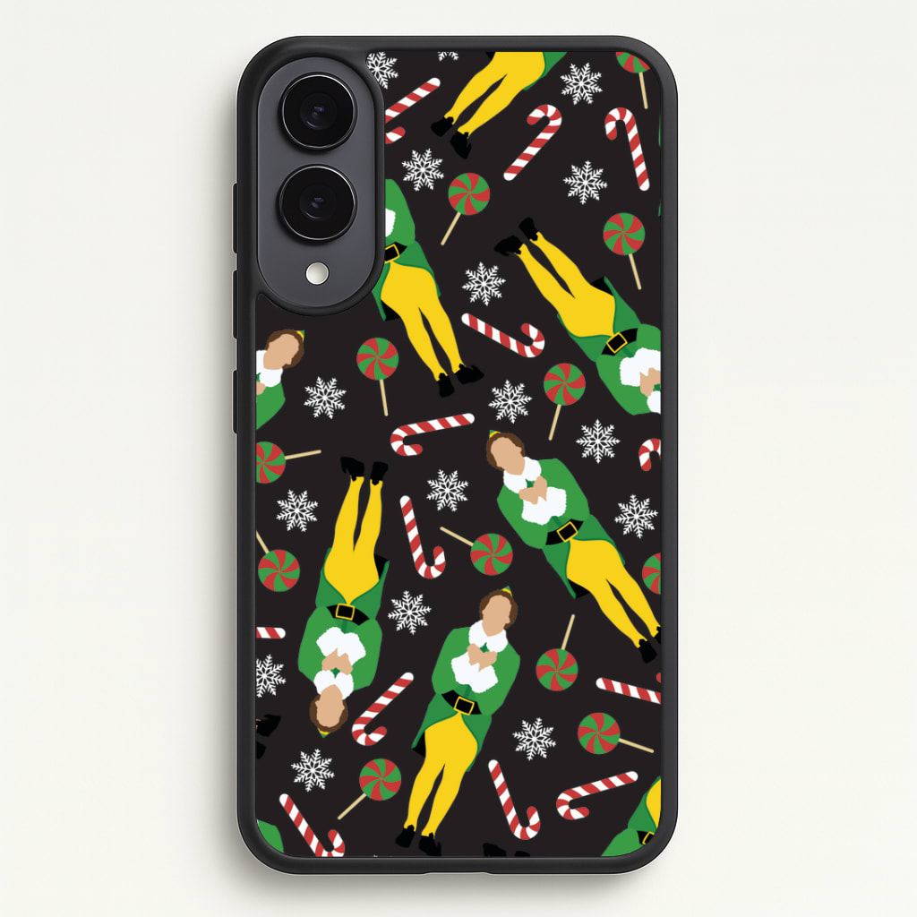 Elf Candy Cane Pattern Phone Case - Galaxy S25 Edge / Standard