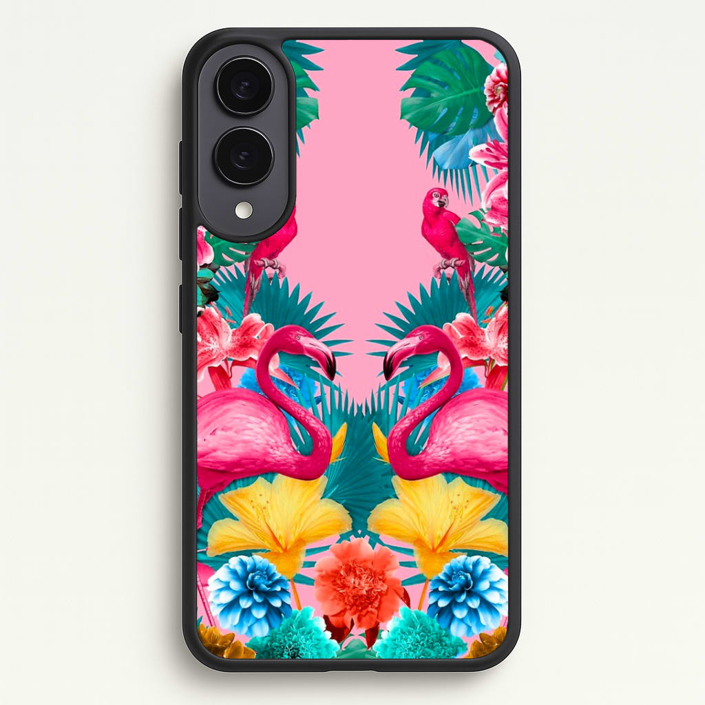 Flamingo and Tropical garden Phone Case - Galaxy S25 Edge / Standard
