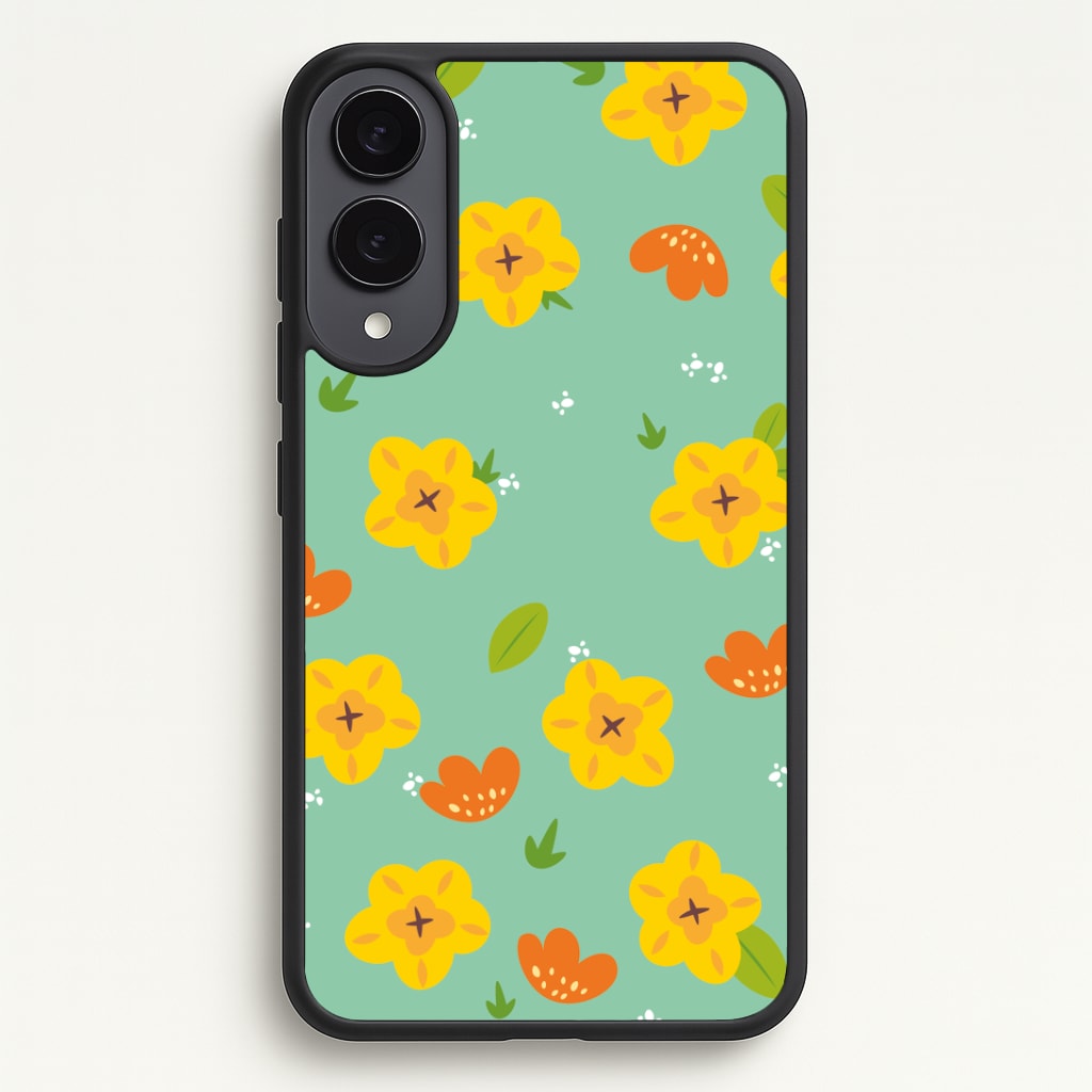 Yellow And Orange Pattern - Floral Phone Case - Galaxy S25 Edge / Standard