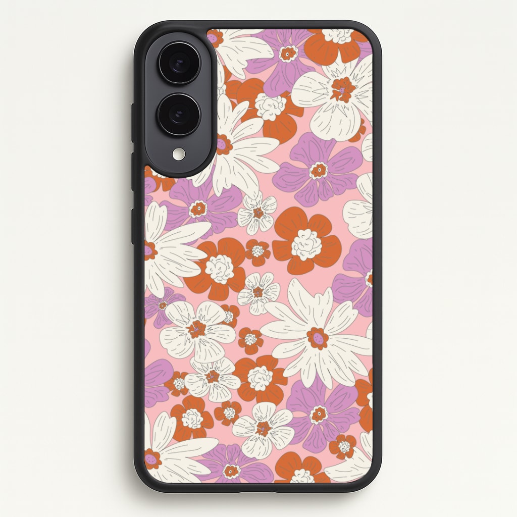 Retro Flowers - Floral Patterns Phone Case - Galaxy S25 Edge / Standard