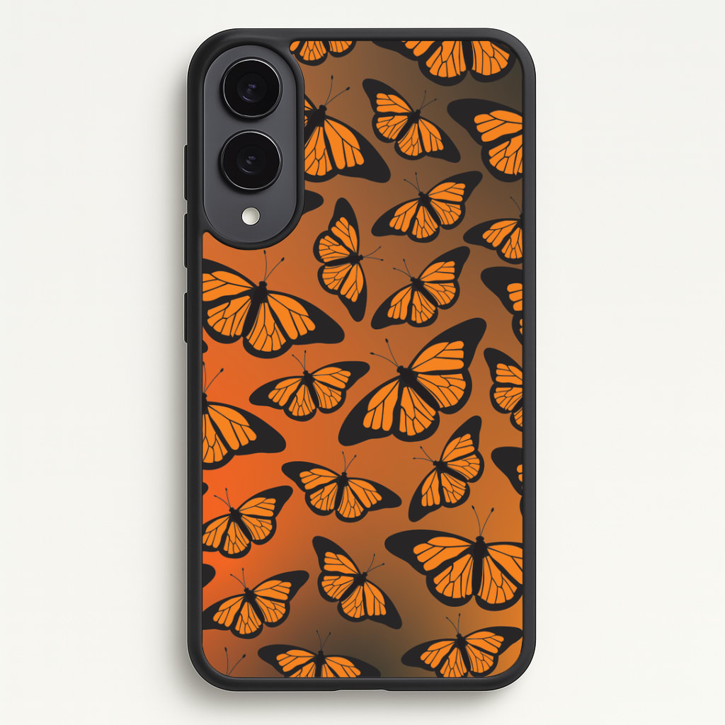 Orange Gradient Butterfly - Butterfly Patterns Phone Case - Galaxy S25 Edge / Standard