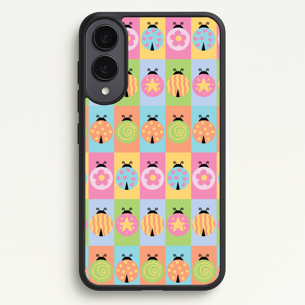 Cartoon Ladybugs Colourful Pattern Phone Case - Galaxy S25 Edge / Standard