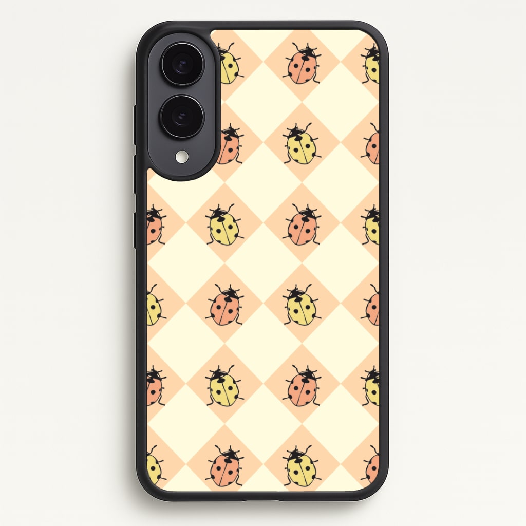 Argyle Ladybugs Pattern Phone Case - Galaxy S25 Edge / Standard