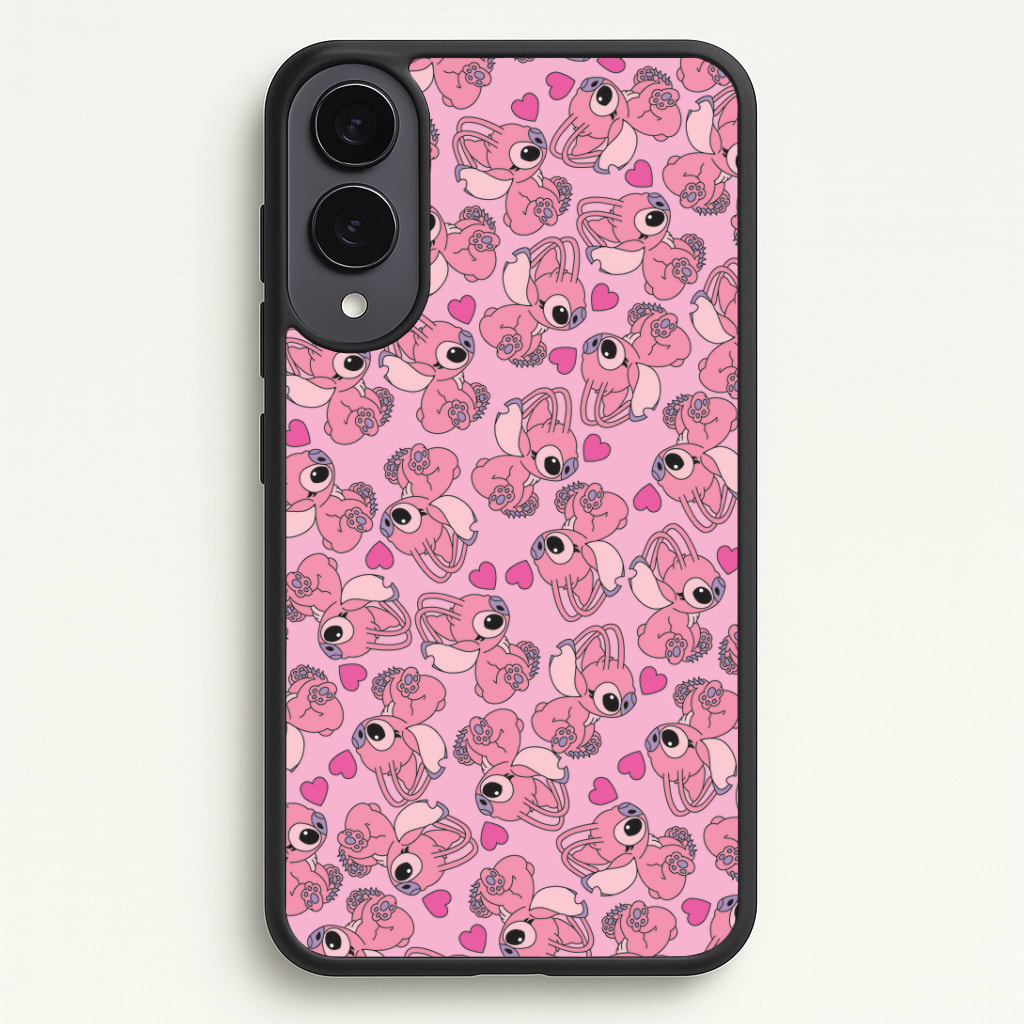 Love Heart Pattern - Pink Alien Phone Case - Galaxy S25 Edge / Standard