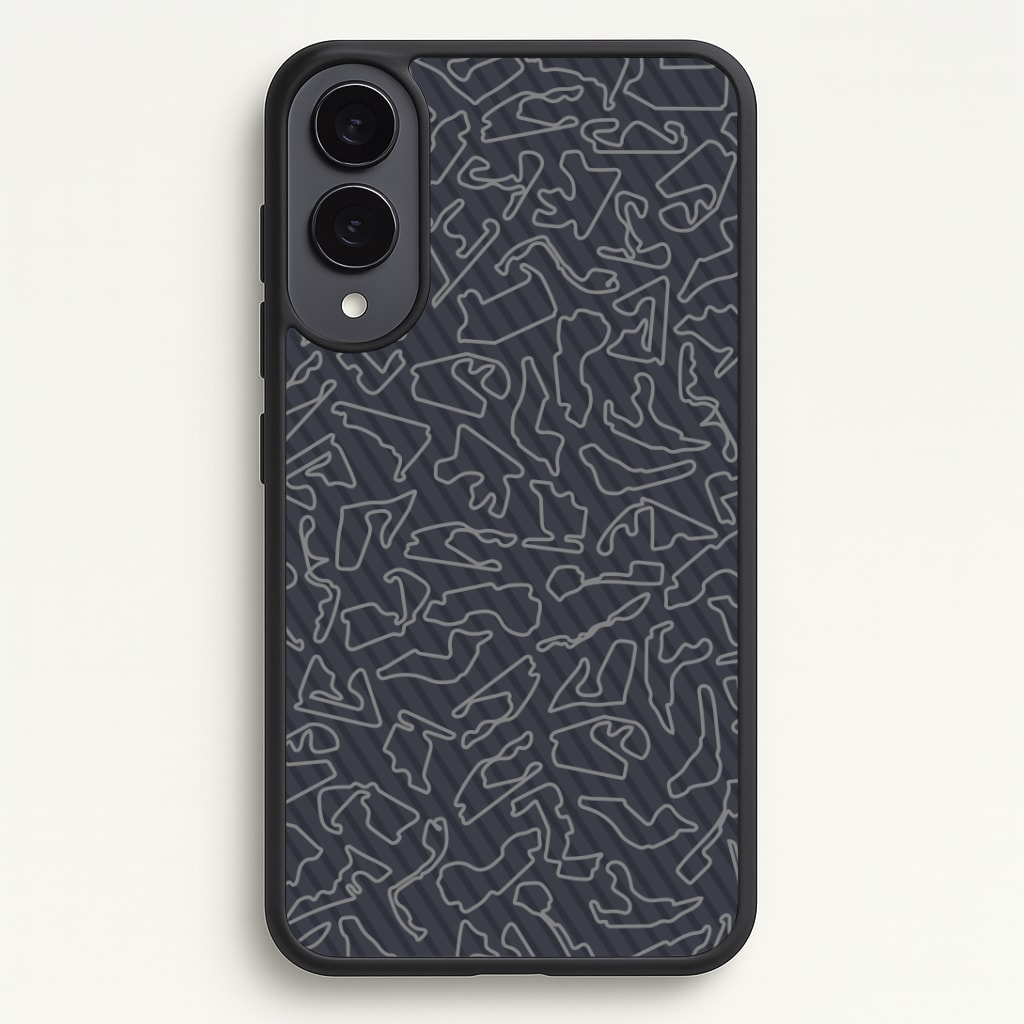 Track Outlines Gray Phone Case - Galaxy S25 Edge / Standard