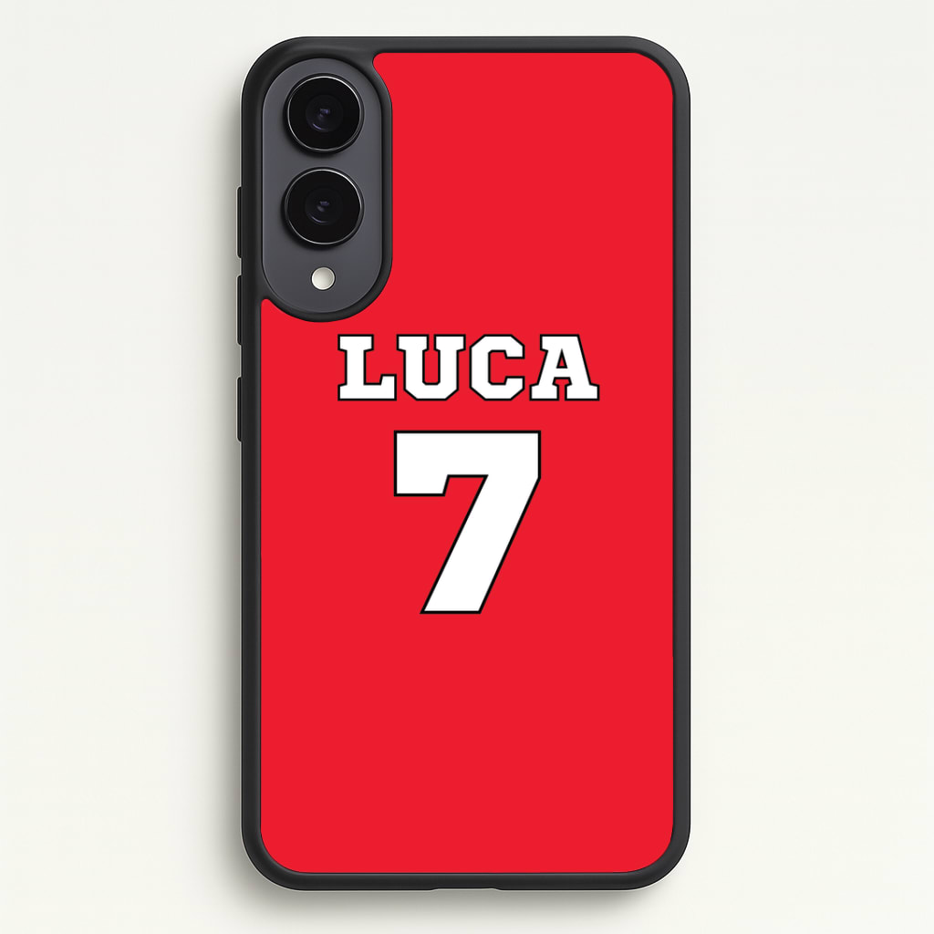 Red - Personalised Football Phone Case - Galaxy S25 Edge / Standard