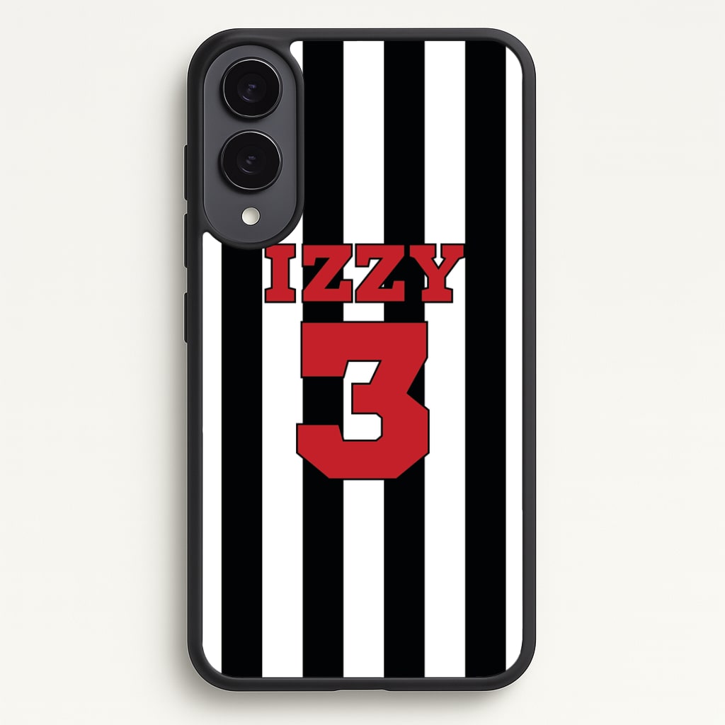 Black And White Stripes - Personalised Football Phone Case - Galaxy S25 Edge / Standard