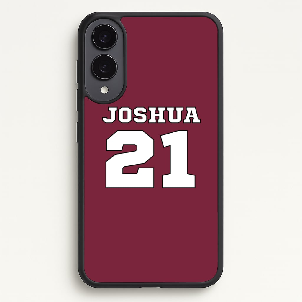 Burgundy - Personalised Football Phone Case - Galaxy S25 Edge / Standard