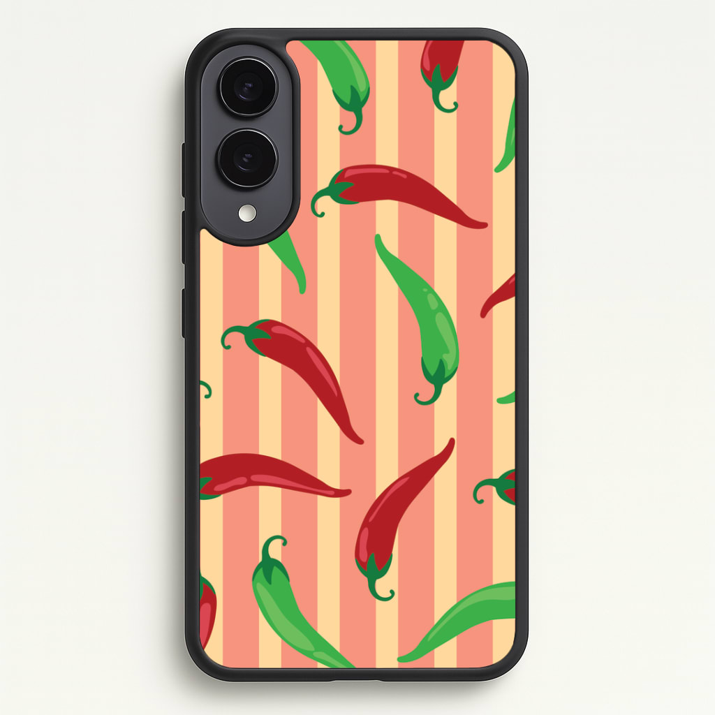 Chilis With Stripes Pattern Phone Case - Galaxy S25 Edge / Standard