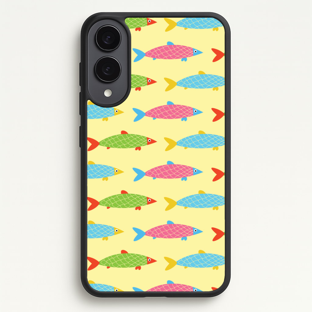 Colourful Cartoon Fish Pattern Phone Case - Galaxy S25 Edge / Standard
