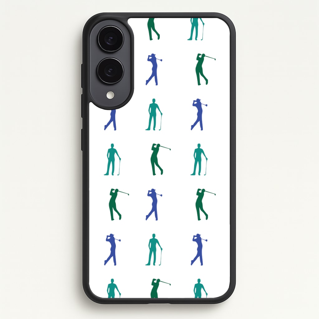 Golfer Silhouettes Pattern Phone Case - Galaxy S25 Edge / Standard