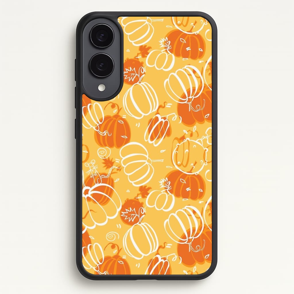 Drawn Pumpkin Pattern Phone Case - Galaxy S25 Edge / Standard