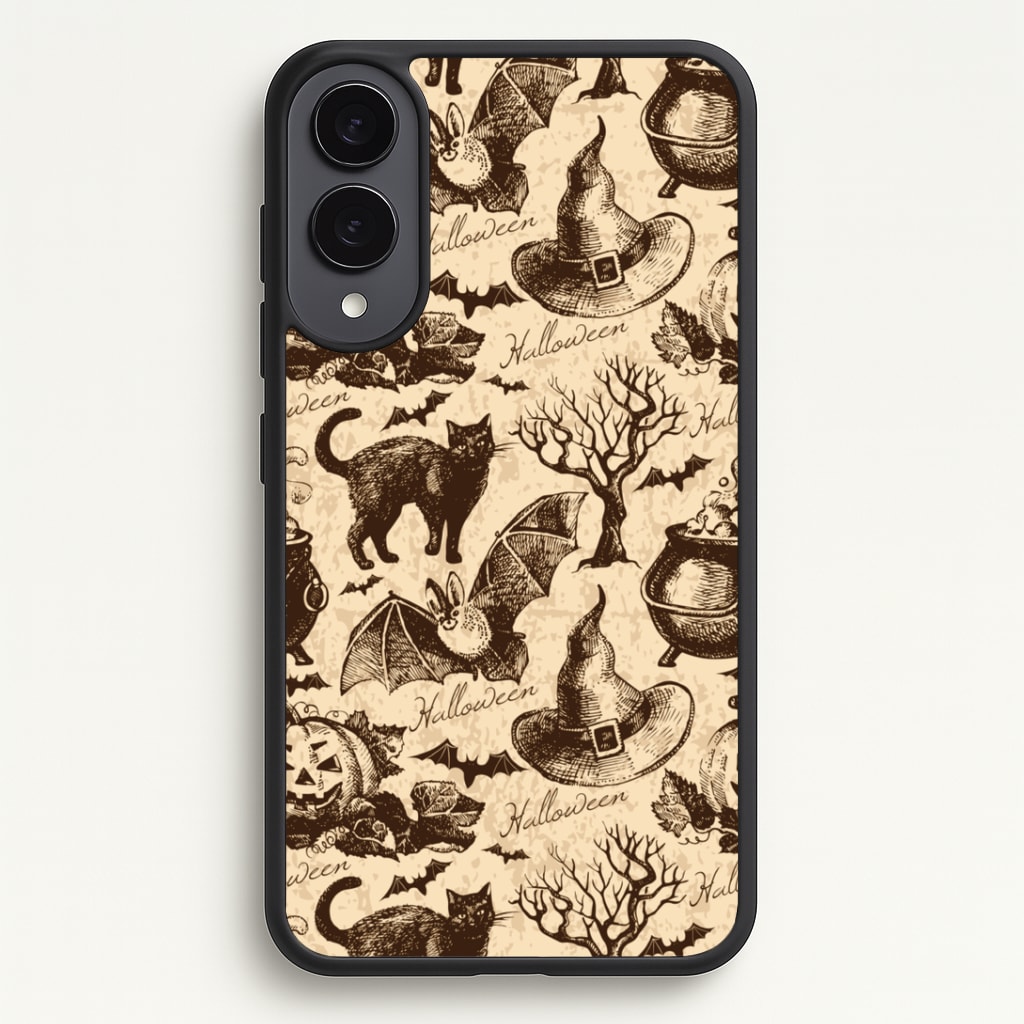 Vintage Halloween Pattern Phone Case - Galaxy S25 Edge / Standard