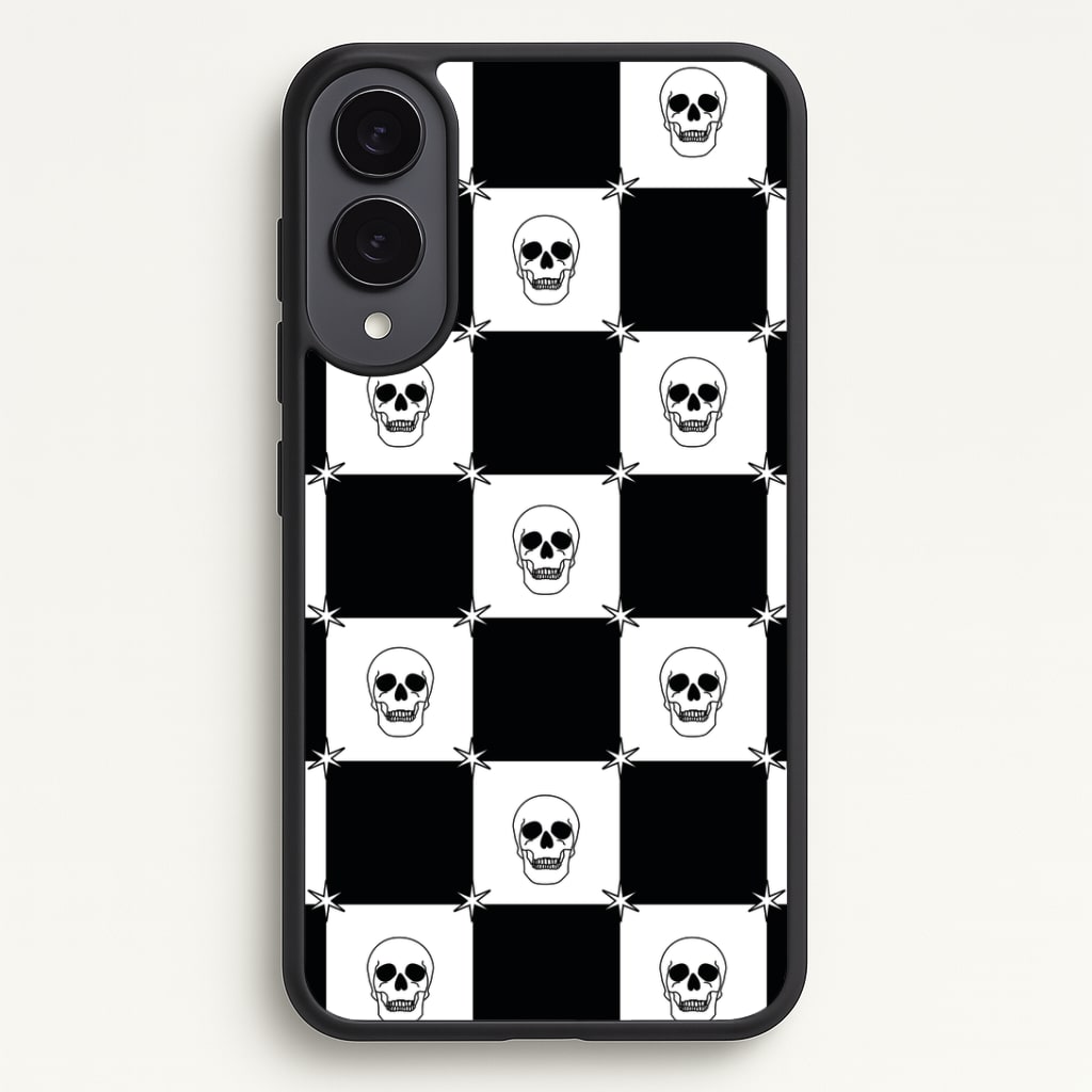 Checkered Skulls Pattern Phone Case - Galaxy S25 Edge / Standard