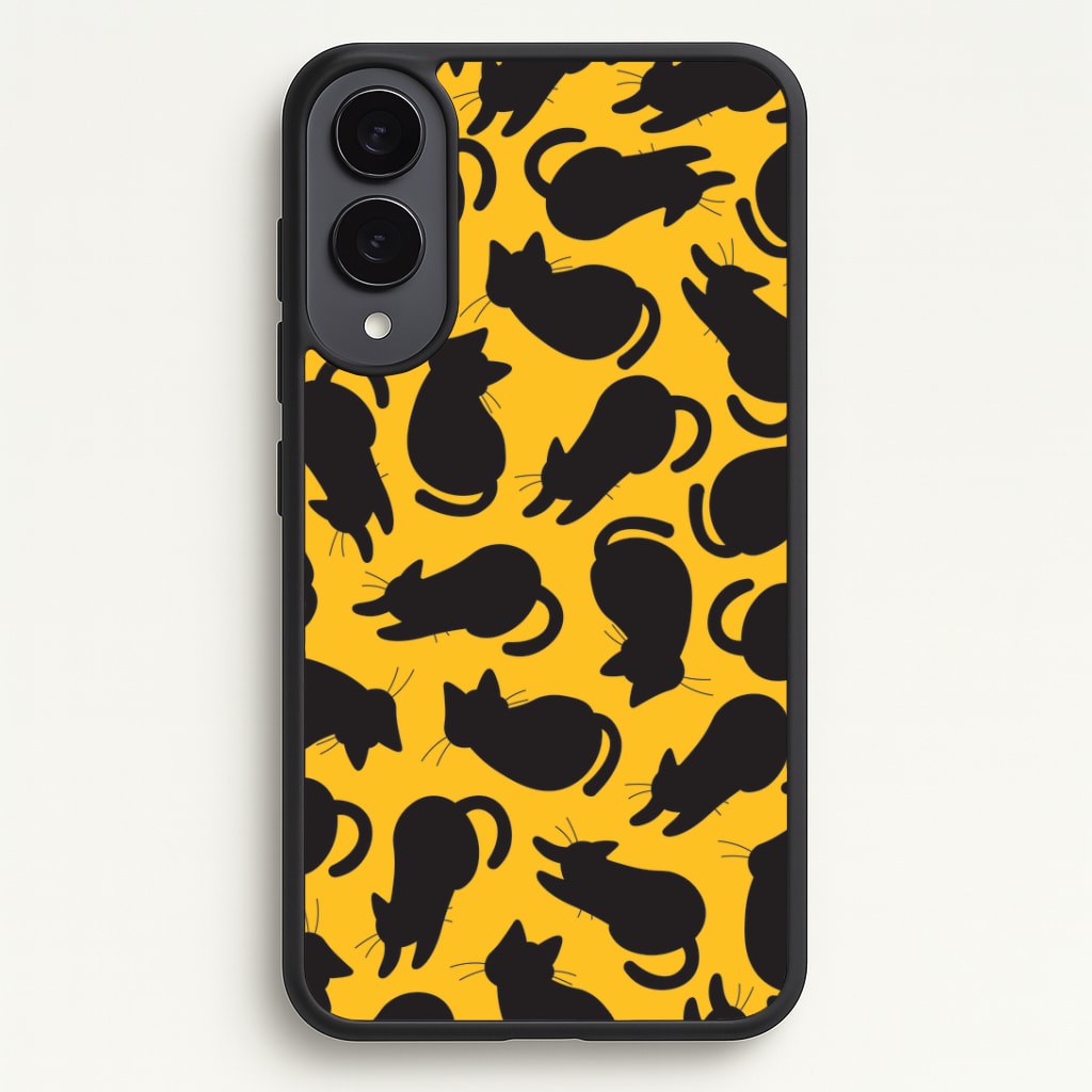 Black Cat Silhouettes Pattern Phone Case - Galaxy S25 Edge / Standard