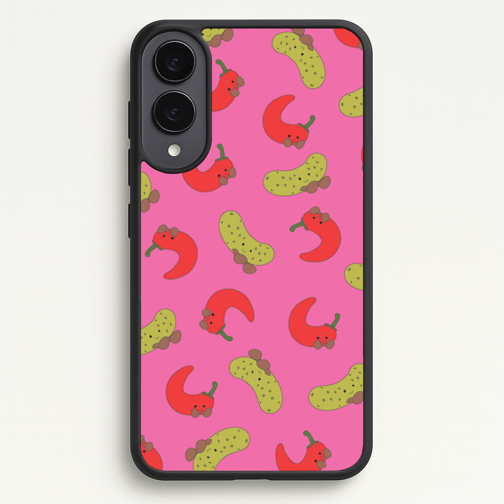 Red Chillis And Pickles Pattern Phone Case - Galaxy S25 Edge / Standard