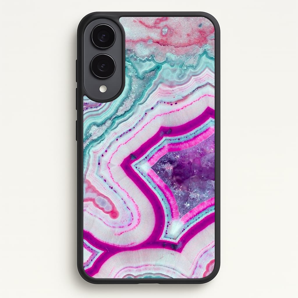 Purple Geode Pattern Phone Case - Galaxy S25 Edge / Standard