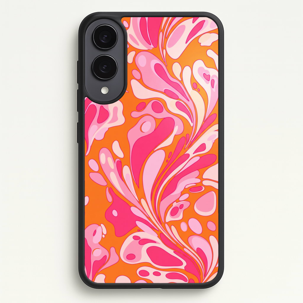 Orange Marble Swirl Phone Case