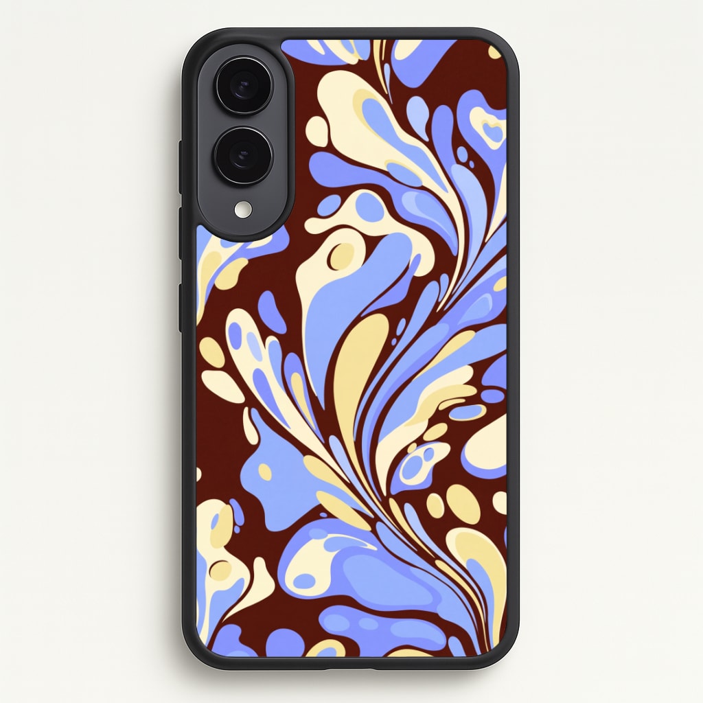 Blue, Yellow & Brown Marble Swirl Phone Case