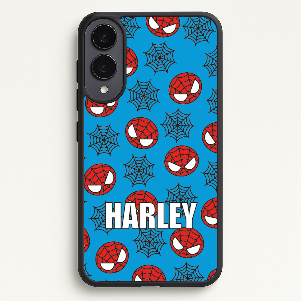Spiderman And Webs - Personalised Superhero Comic Phone Case - Galaxy S25 Edge / Standard