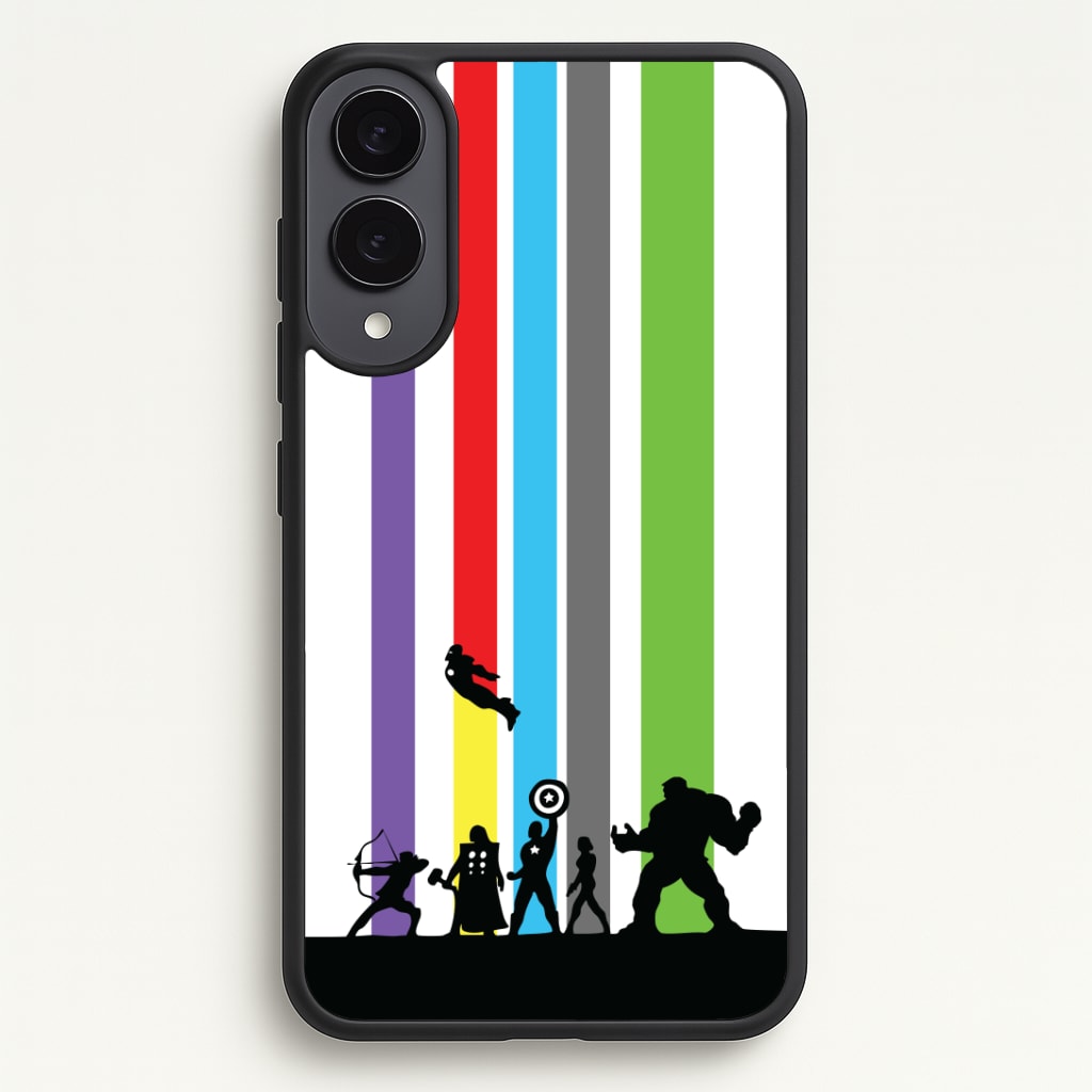 Superhero Team Silhouette Phone Case - Galaxy S25 Edge / Standard