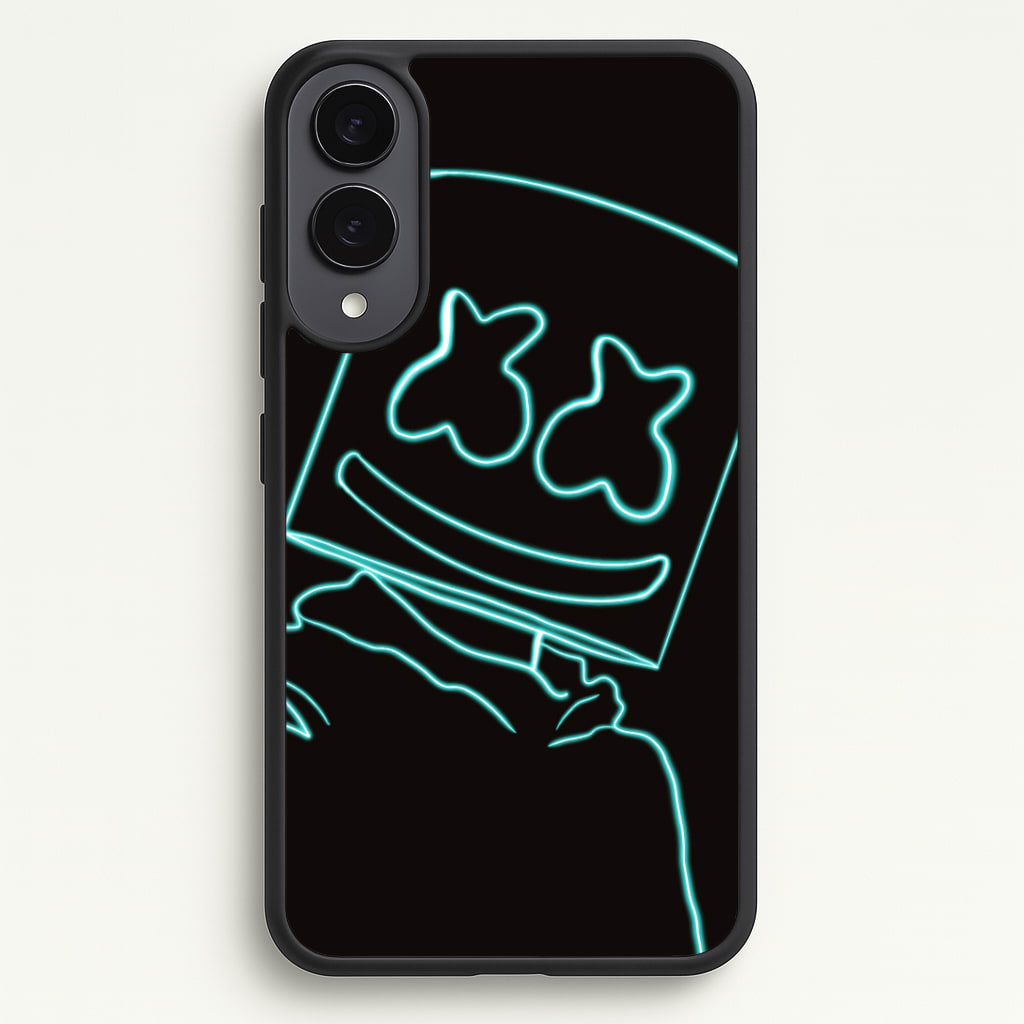 Black White Helmet DJ Neon Phone Case - Galaxy S25 Edge / Standard