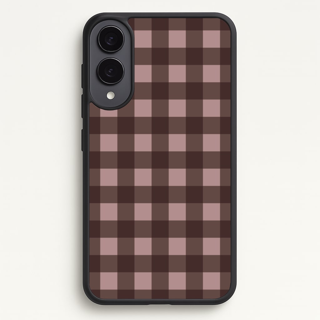 Chocolate Gingham Phone Case - Galaxy S25 Edge / Standard