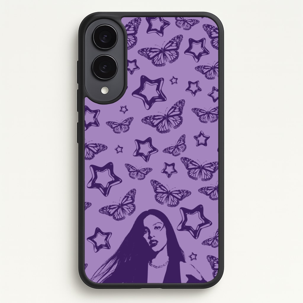 Stars And Butterflies Pattern Phone Case - Galaxy S25 Edge / Standard
