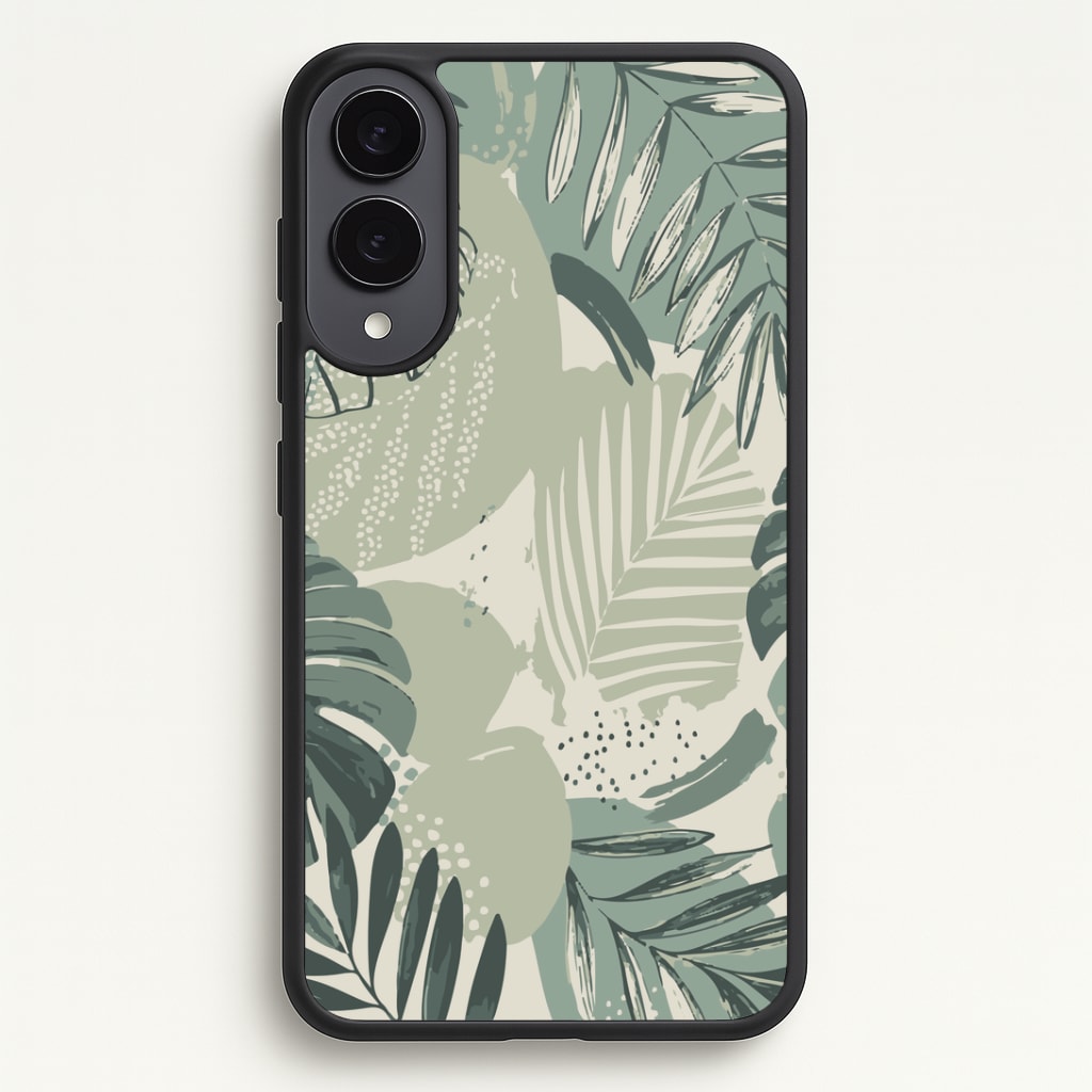 Green Leaf Pattern - Foliage Phone Case - Galaxy S25 Edge / Standard