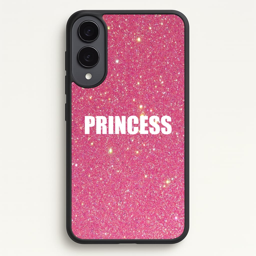 Glittery Pink Princess Phone Case - Galaxy S25 Edge / Standard