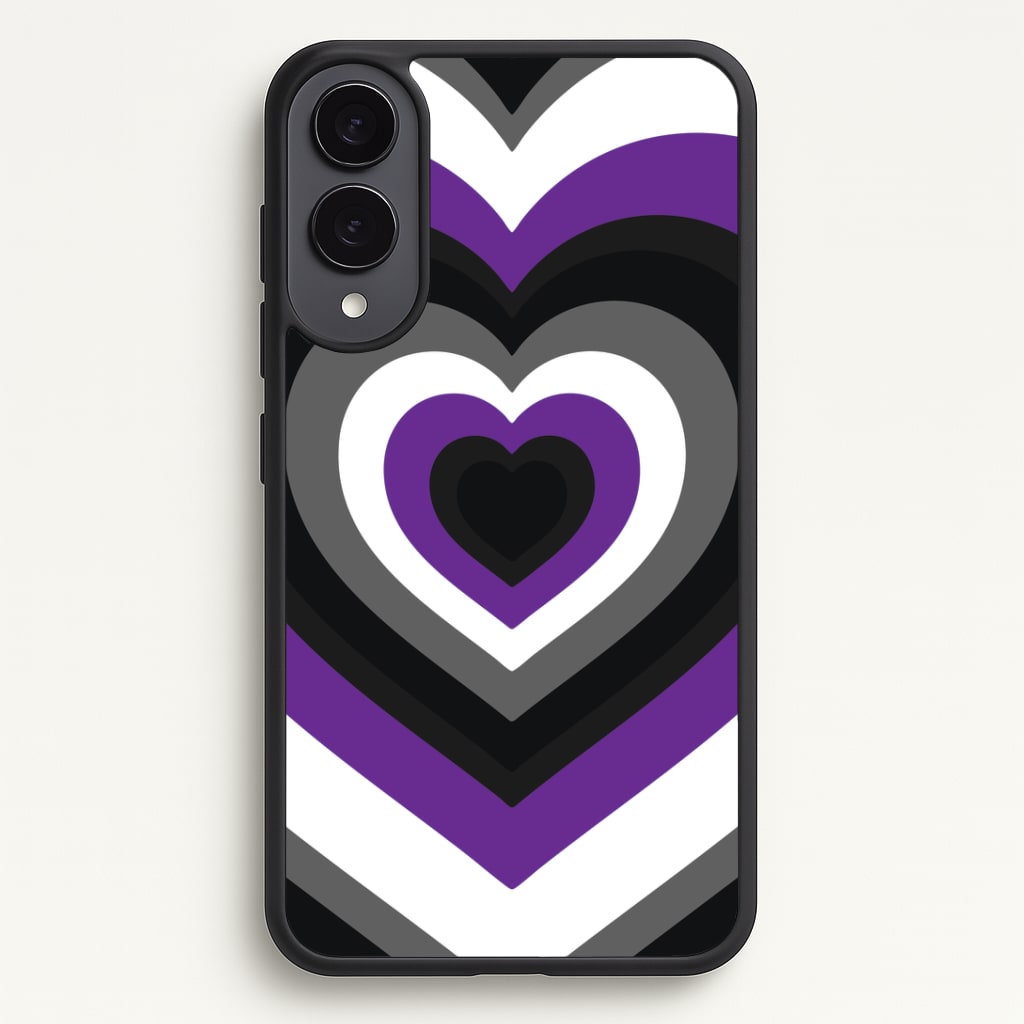 Asexual Pride Heart Phone Case - Galaxy S25 Edge / Standard