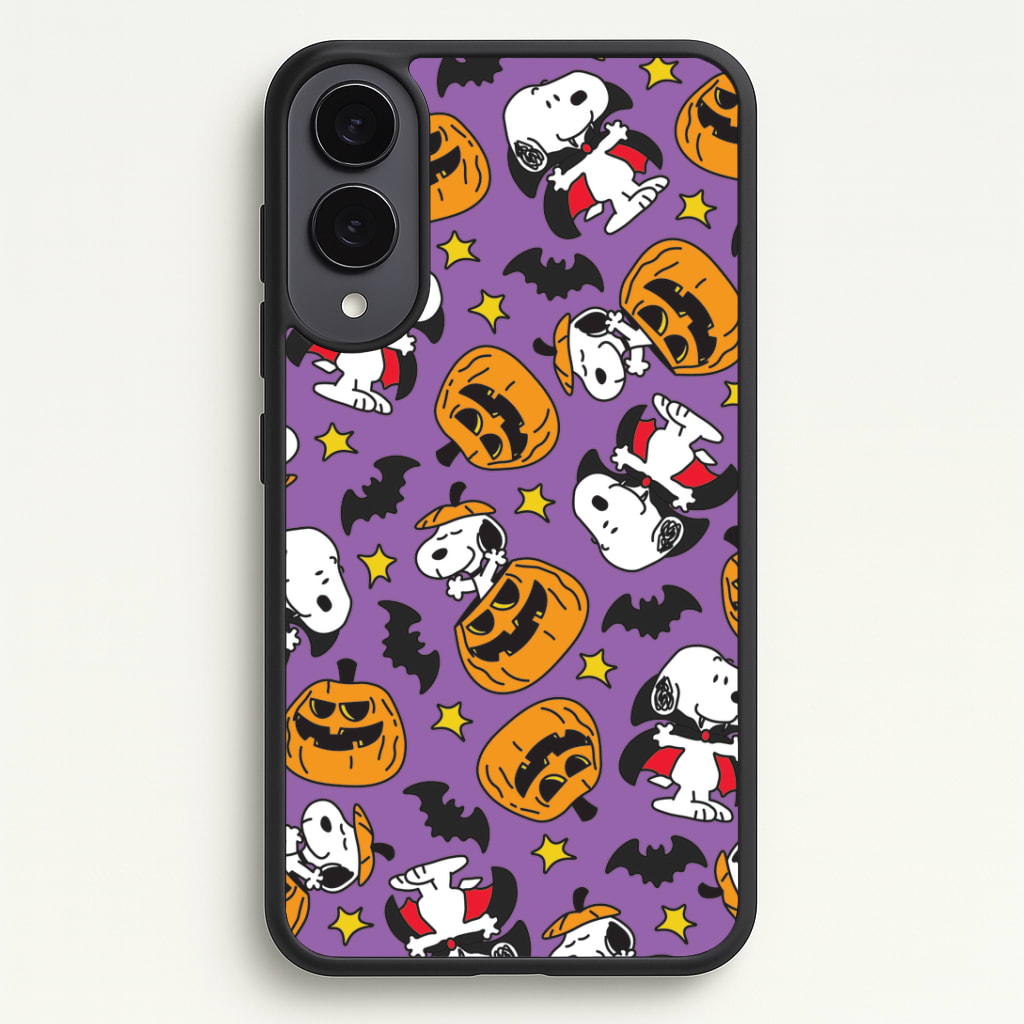 Cartoon Beagle Halloween Pattern Phone Case - Galaxy S25 Edge / Standard