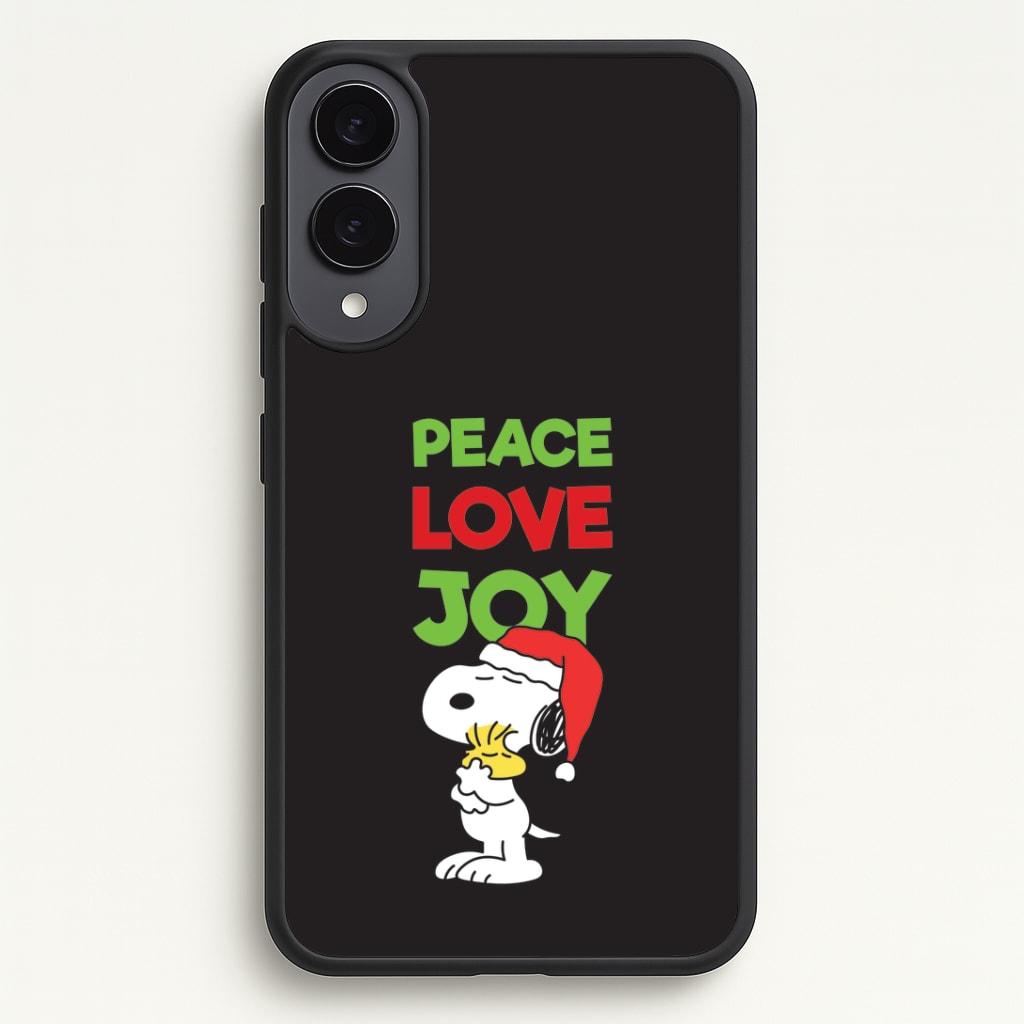 Peace, Love, Joy Christmas Cartoon Beagle Phone Case - Galaxy S25 Edge / Standard