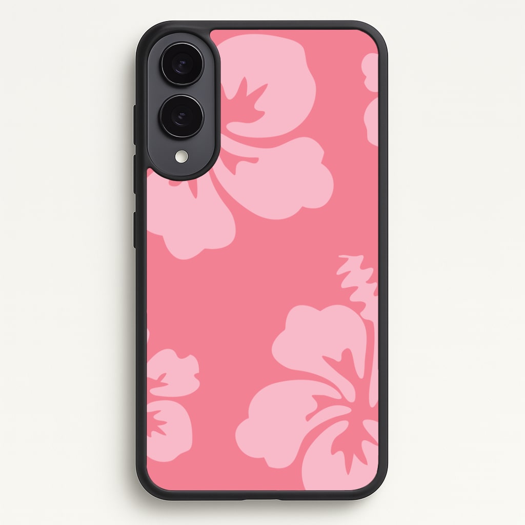 Pink Hawaiian Flowers Pattern Phone Case - Galaxy S25 Edge / Standard
