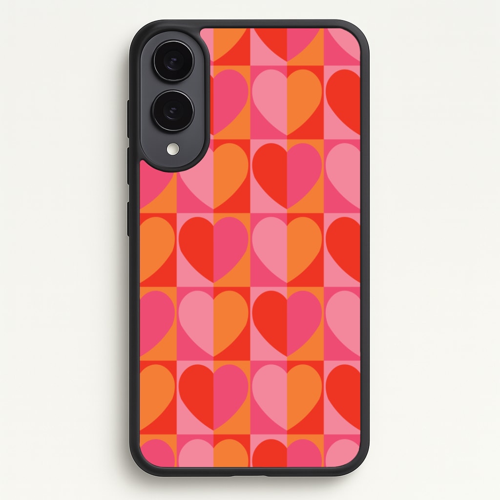 Sunset Hearts Pattern Phone Case - Galaxy S25 Edge / Standard
