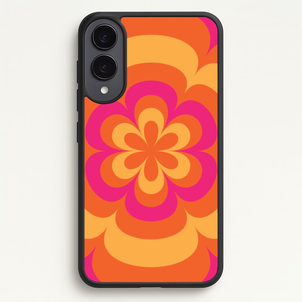 Sunset Trippy Flower Pattern Phone Case - Galaxy S25 Edge / Standard