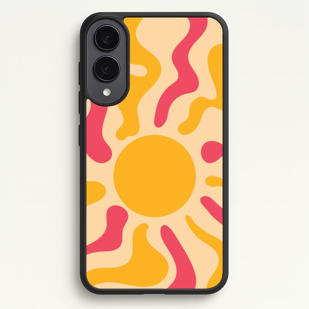Yellow And Pink Abstract Sun Phone Case - Galaxy S25 Edge / Standard