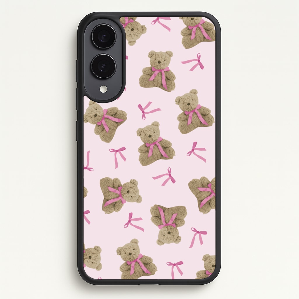 Coquette Teddy Bears And Bows Pattern Phone Case - Galaxy S25 Edge / Standard