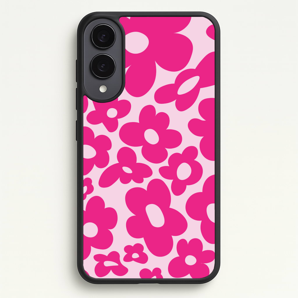 Pink Flowers - Trippy Patterns Phone Case - Galaxy S25 Edge / Standard