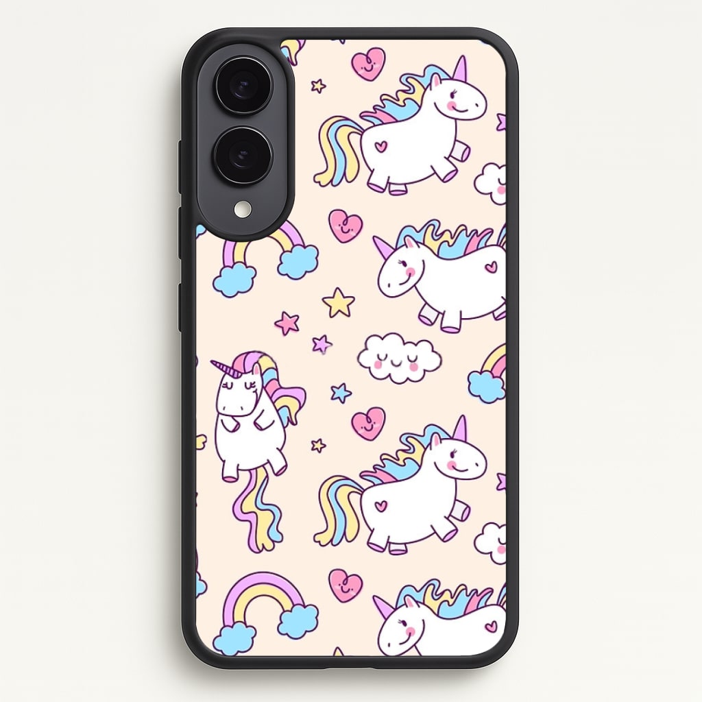 Cute Unicorn Pattern Phone Case - Galaxy S25 Edge / Standard