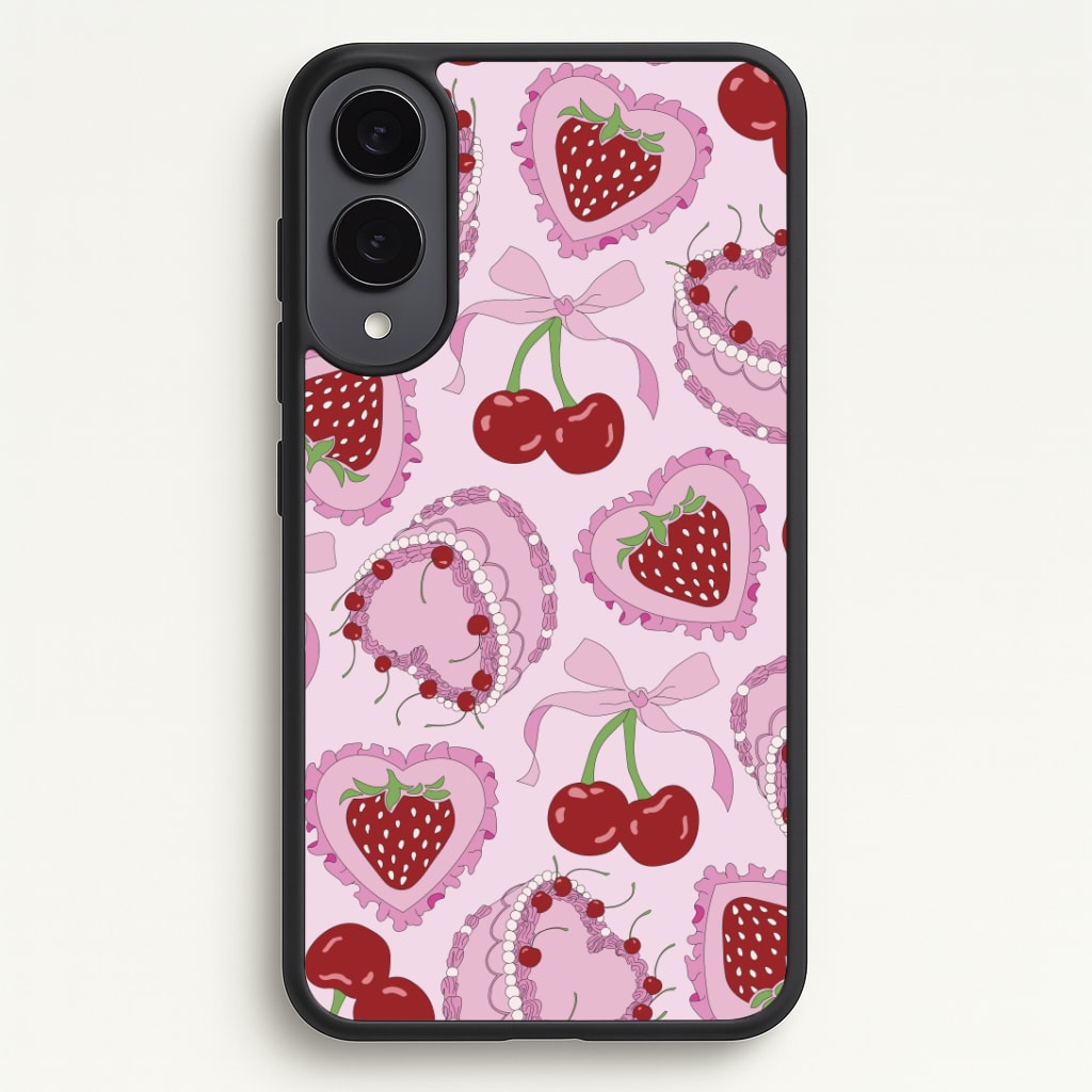 Cherries, Strawberries And Cake - Valentine's Day Phone Case - Galaxy S25 Edge / Standard