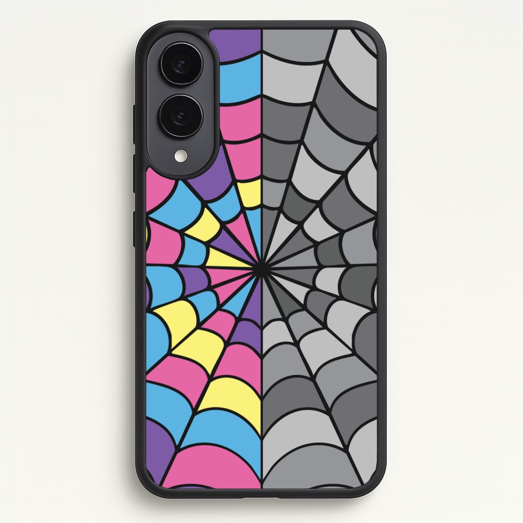 Colourful And Gray Spiderweb Phone Case - Galaxy S25 Edge / Standard