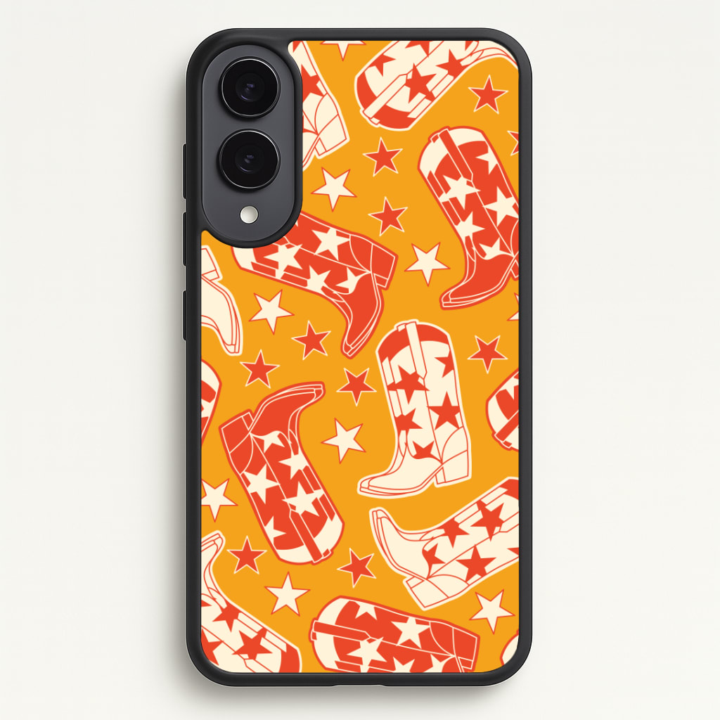 Cartoon Cowboy Boots And Stars Pattern Phone Case - Galaxy S25 Edge / Standard