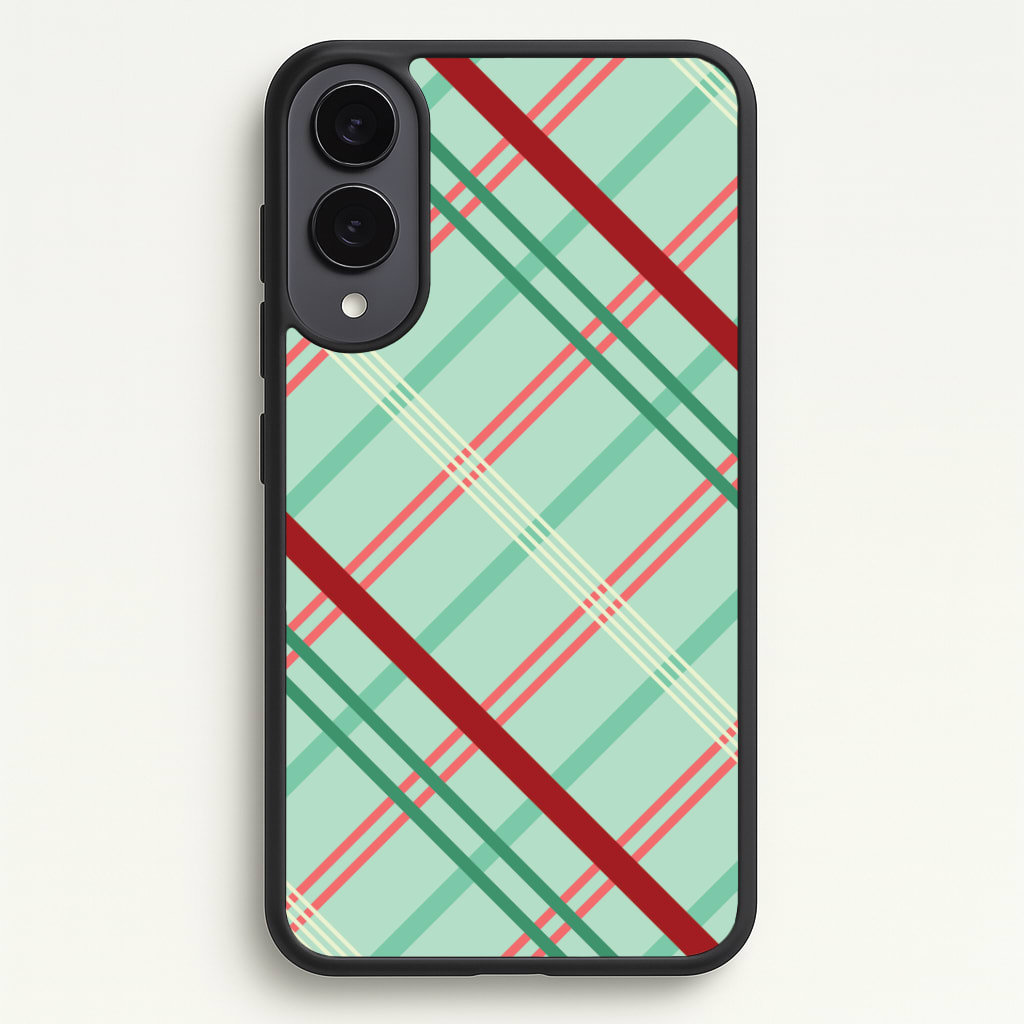 Pastel Tartan Christmas Pattern Phone Case - Galaxy S25 Edge / Standard