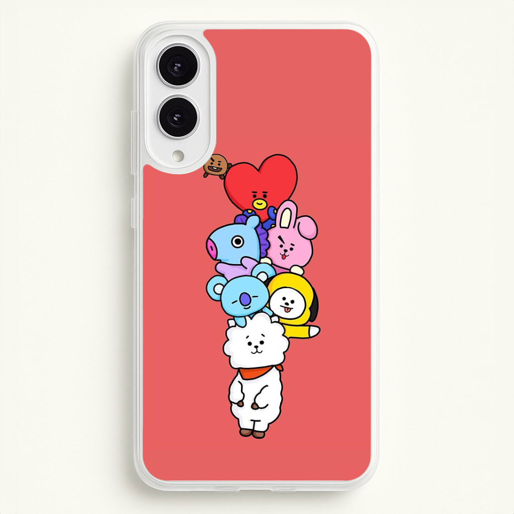 Red BT21 - RJ, Mang, Koya, Chimmy, Cooky, Shooky, Tata - K Pop Phone Case