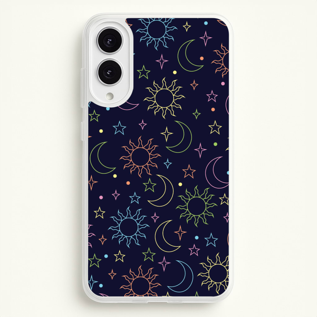 Sun, Moon And Stars Pattern Rainbow Phone Case