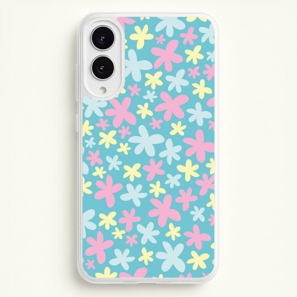 Blue, Pink And Yellow Flowers - Spring Patterns Phone Case
